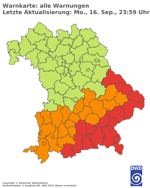 Aktuelle Wetterwarnungen für  Landshut