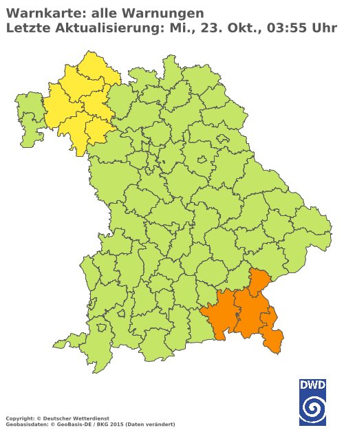 Aktuelle Wetterwarnungen für  Landshut