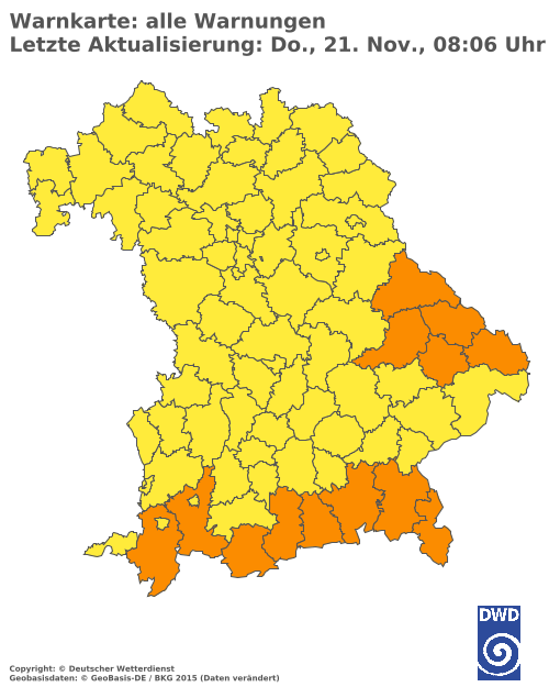 Aktuelle Wetterwarnungen für  Landshut