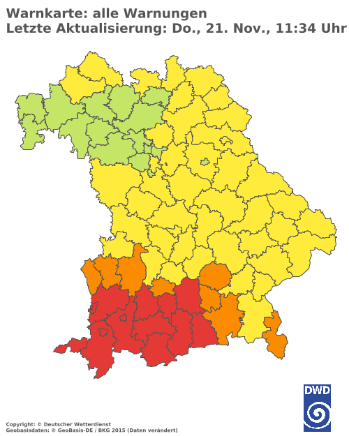 Aktuelle Wetterwarnungen für  Landshut