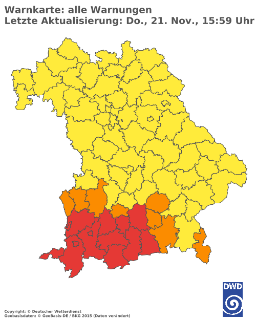 Aktuelle Wetterwarnungen für  Landshut