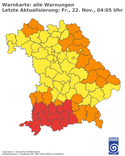 Aktuelle Wetterwarnungen für  Landshut