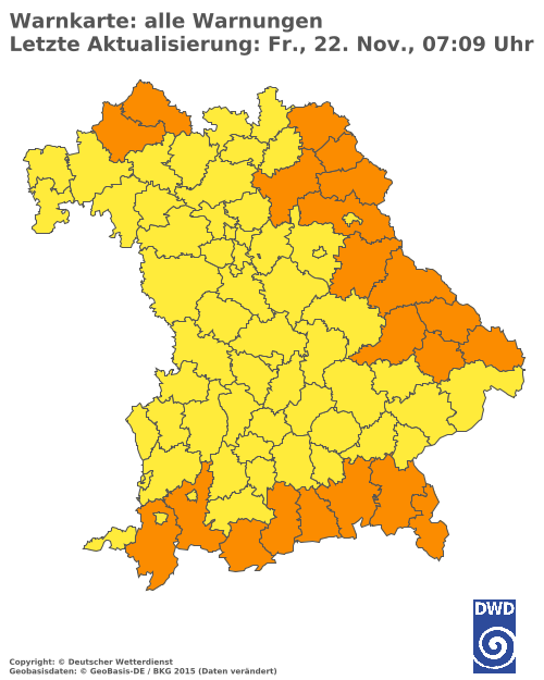 Aktuelle Wetterwarnungen für  Landshut