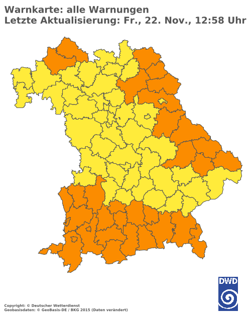 Aktuelle Wetterwarnungen für  Landshut