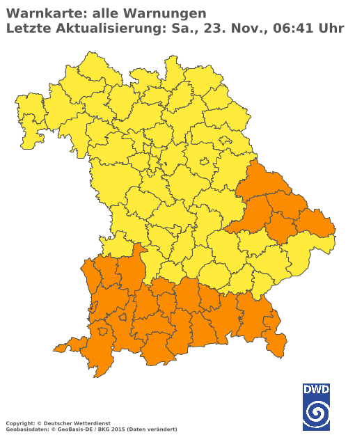 Aktuelle Wetterwarnungen für  Landshut