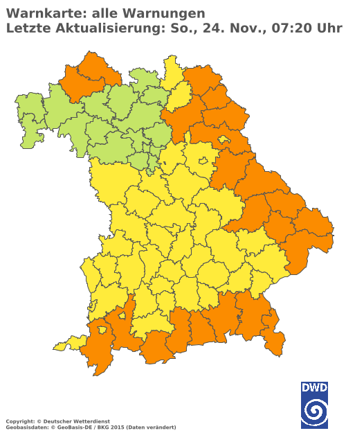 Aktuelle Wetterwarnungen für  Landshut