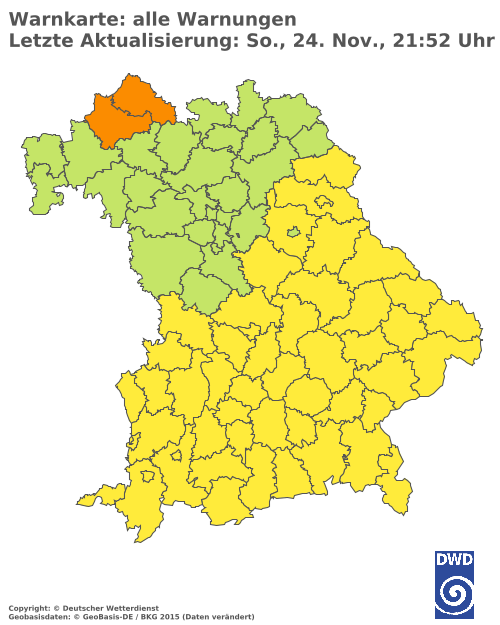 Aktuelle Wetterwarnungen für  Landshut