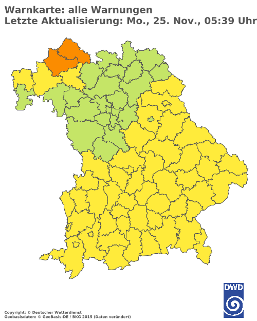 Aktuelle Wetterwarnungen für  Landshut