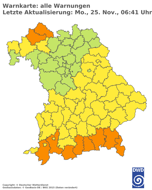 Aktuelle Wetterwarnungen für  Landshut