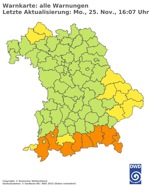 Aktuelle Wetterwarnungen für  Landshut