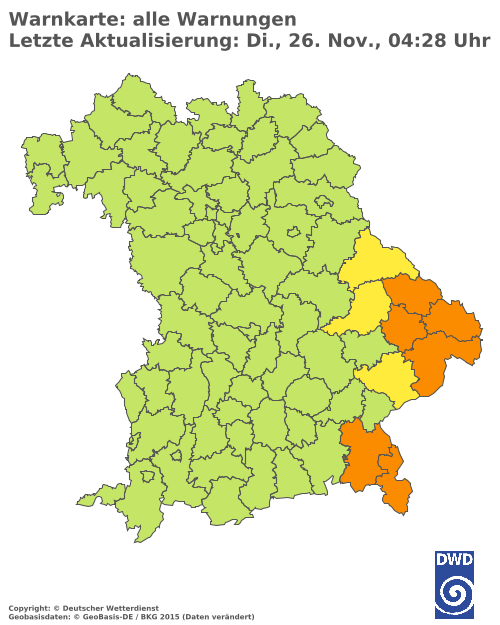 Aktuelle Wetterwarnungen für  Landshut