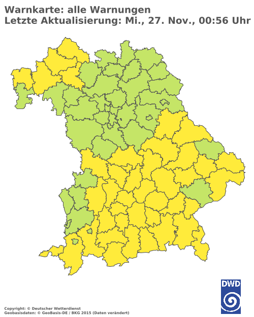 Aktuelle Wetterwarnungen für  Landshut