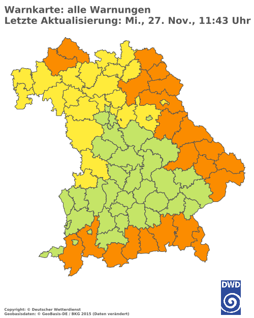 Aktuelle Wetterwarnungen für  Landshut