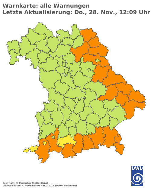 Aktuelle Wetterwarnungen für  Landshut