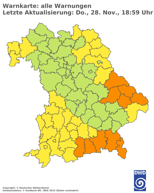 Aktuelle Wetterwarnungen für  Landshut