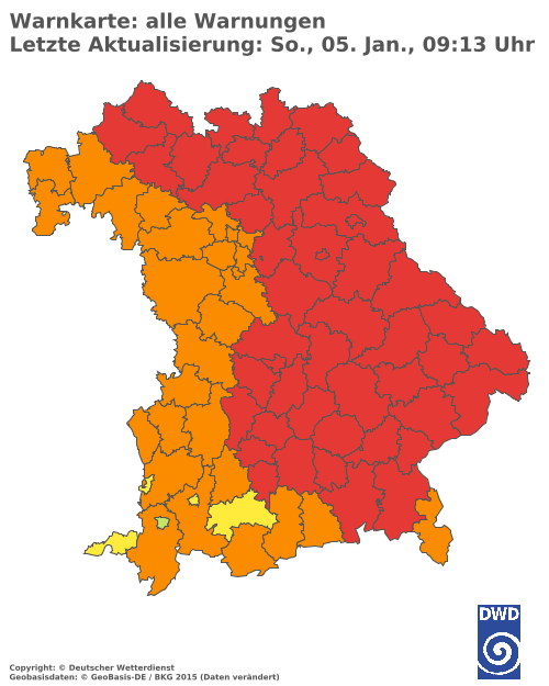 Aktuelle Wetterwarnungen für  Landshut