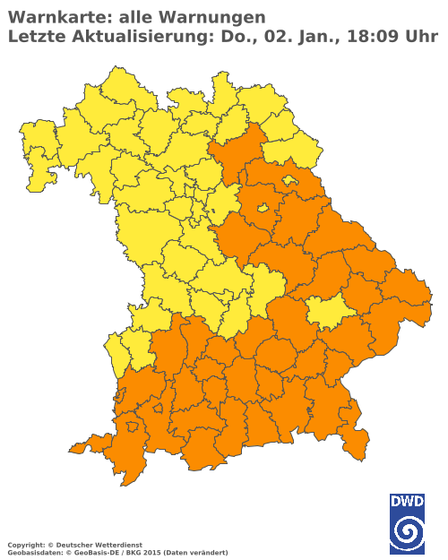 Aktuelle Wetterwarnungen für  Landshut