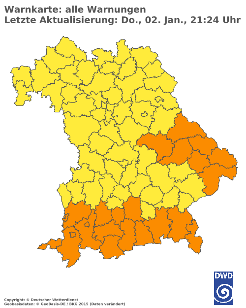 Aktuelle Wetterwarnungen für  Landshut