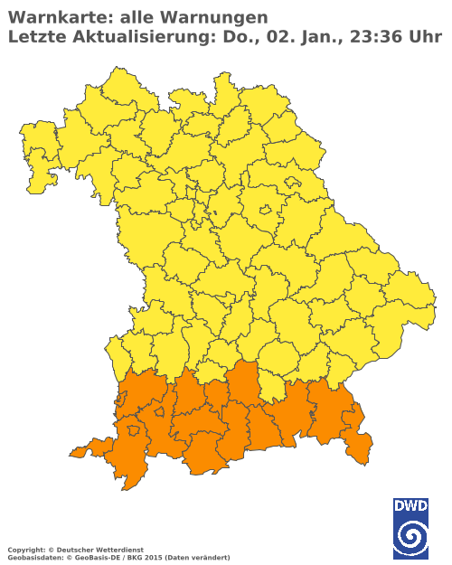 Aktuelle Wetterwarnungen für  Landshut