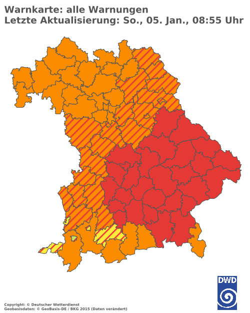 Aktuelle Wetterwarnungen für  Landshut