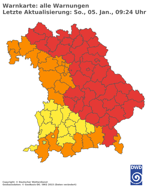 Aktuelle Wetterwarnungen für  Landshut