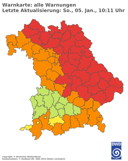 Aktuelle Wetterwarnungen für  Landshut