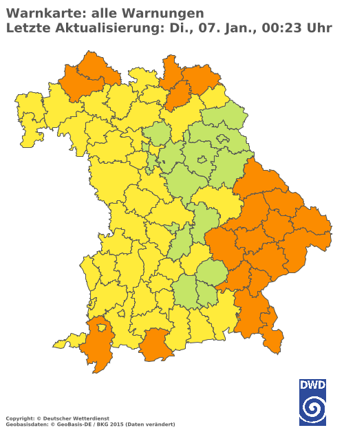 Aktuelle Wetterwarnungen für  Landshut