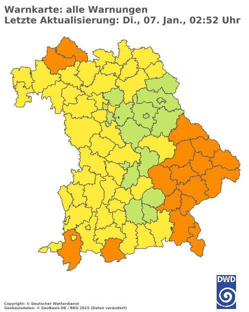 Aktuelle Wetterwarnungen für  Landshut