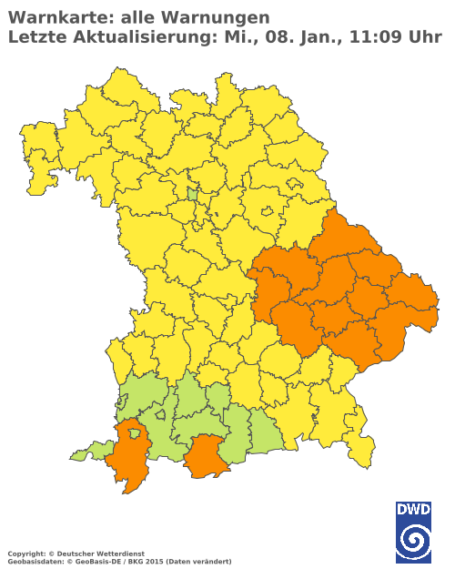 Aktuelle Wetterwarnungen für  Landshut