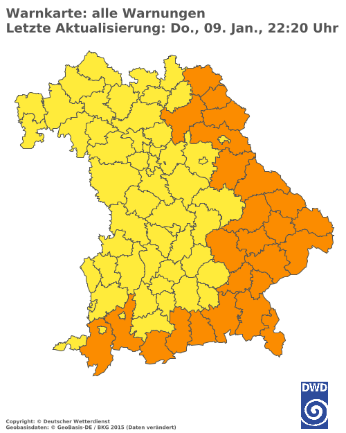 Aktuelle Wetterwarnungen für  Landshut