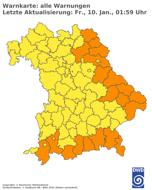 Aktuelle Wetterwarnungen für  Landshut