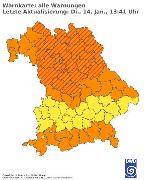 Aktuelle Wetterwarnungen für  Landshut