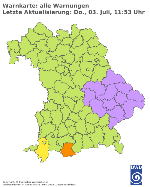 Aktuelle Wetterwarnungen für  Landshut