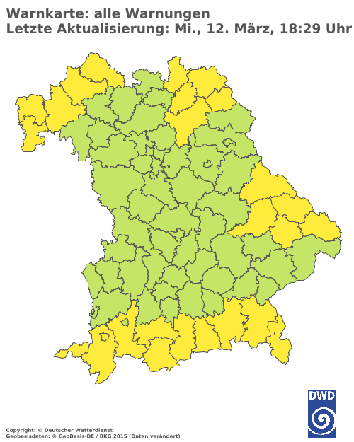 Aktuelle Wetterwarnungen für  Landshut